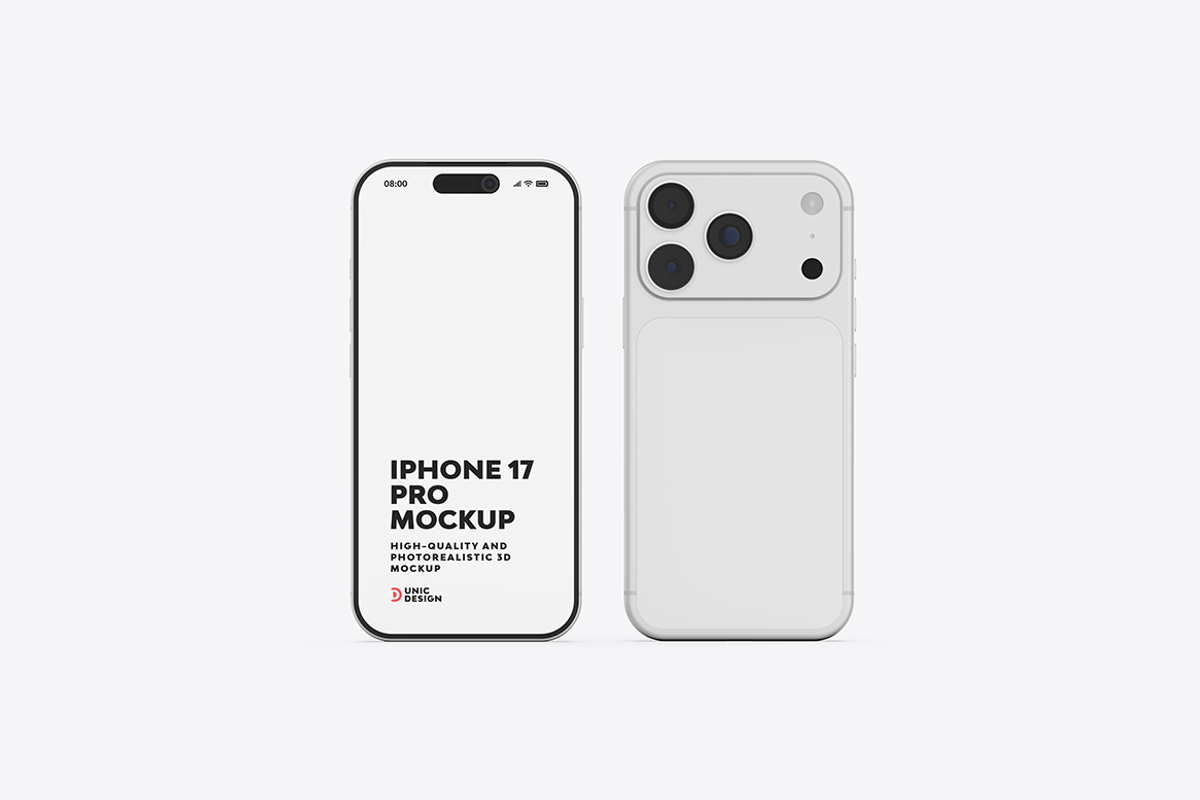 iPhone 17 Pro Mockup, an iPhone Mockup by UnicDesign (Photo 8 of 13)