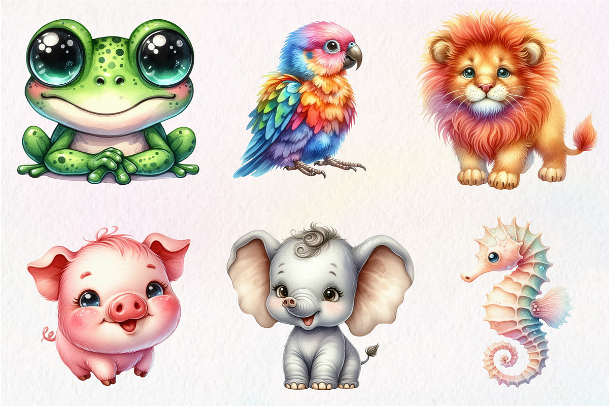 Cute Animals Clipart, an Illustration by CreationArt (Photo 5 of 5)