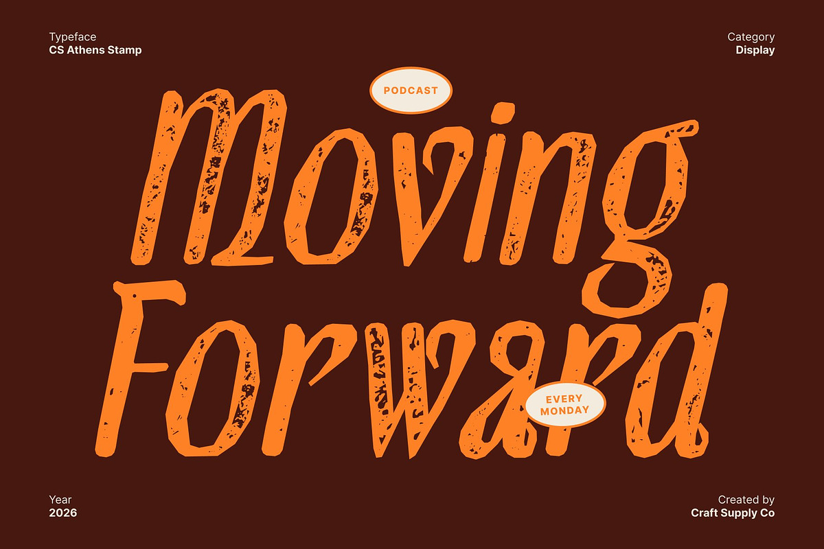 CS Athens Stamp, a Sans Serif Font by Craft Supply Co. (Photo 5 of 8)
