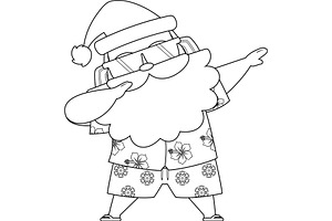 Summer Santa Claus Doing Dab Pose, an Illustration by HitToon