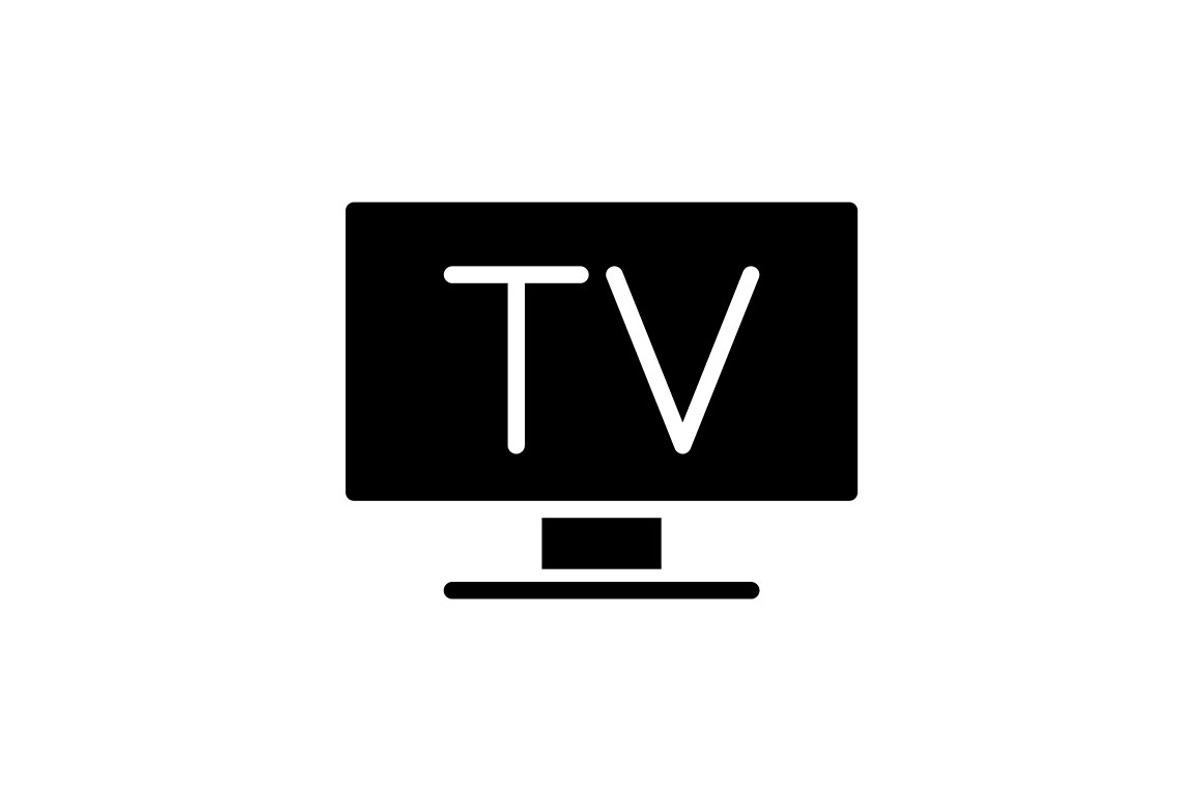 Television black glyph icon, an Icon by IMG Visuals