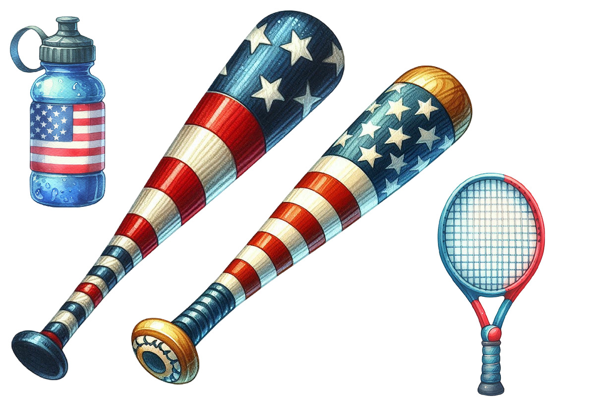Patriotic Sports Elements Clipart, an Illustration by Designworld (Photo 2 of 6)