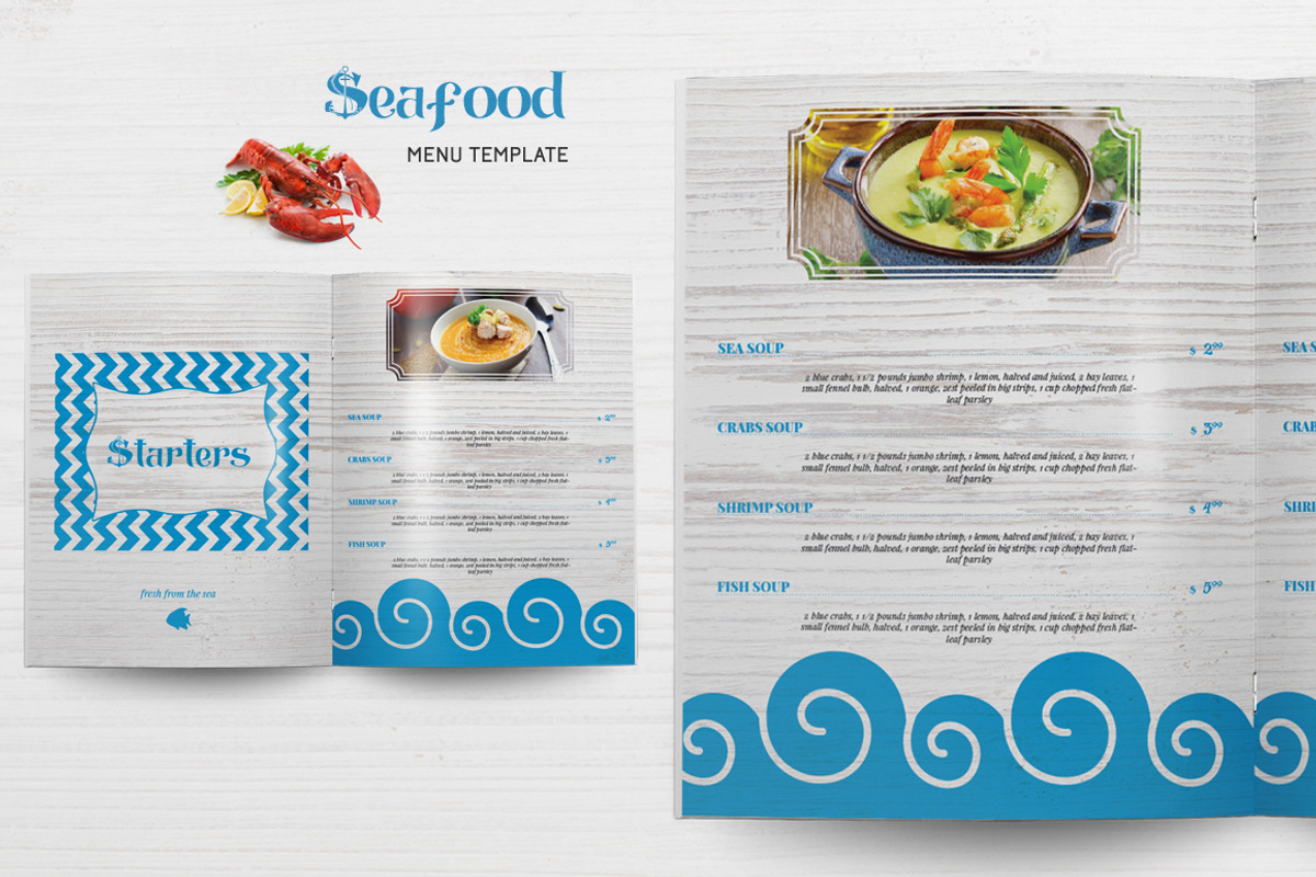 Seafood Menu, a Brochure Template by Boris Cupac (Photo 4 of 7)