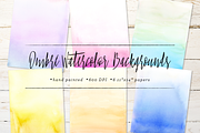 Ombre Watercolor Backgrounds, a Texture Graphic by Sugar and Ink (Thumbnail 1 of 4)