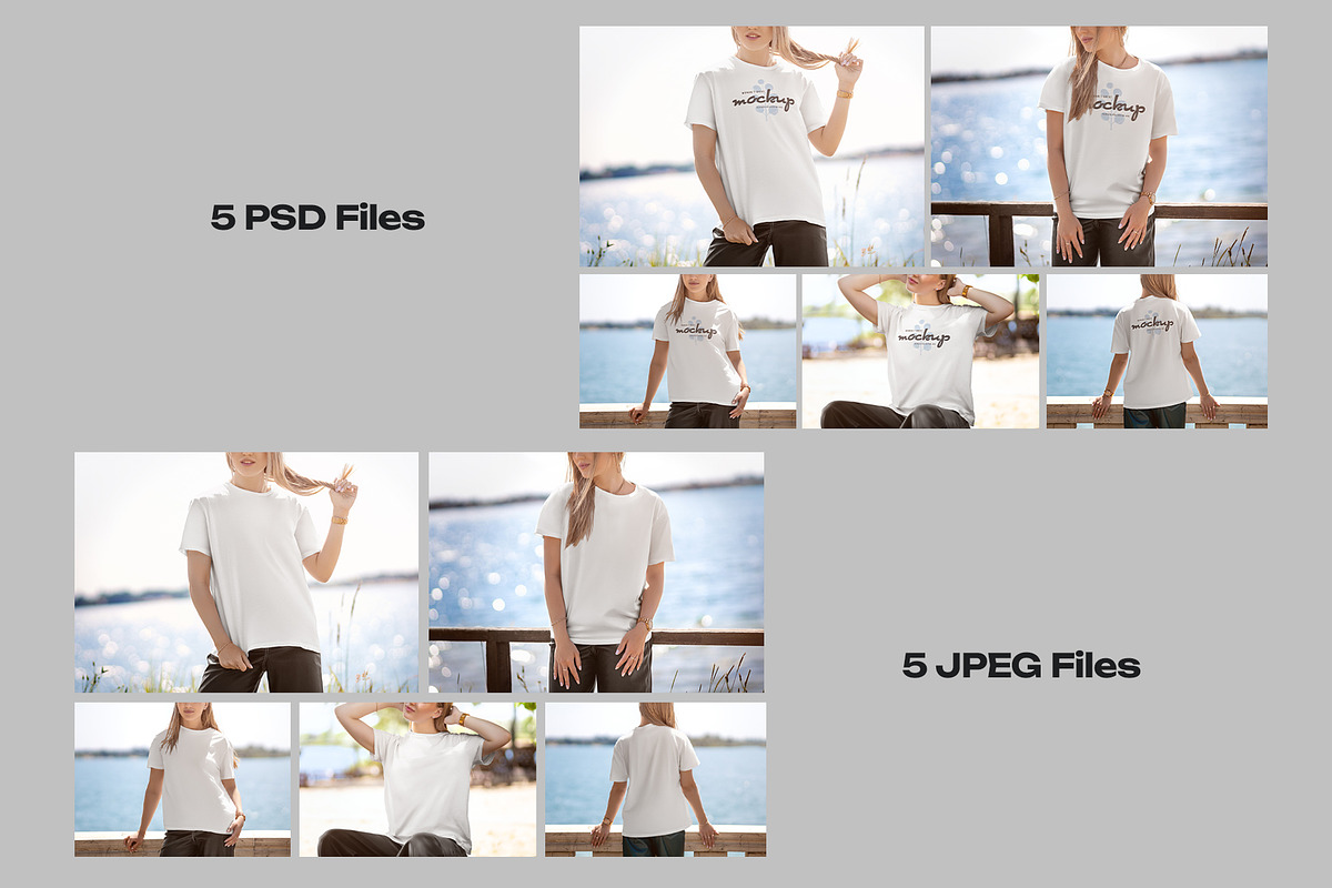 5 Mockup T-Shirt on a Woman, a Shirt Mockup by Grow Design Craft Studio (Photo 7 of 7)
