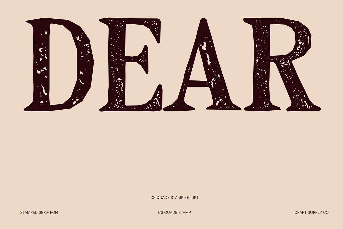 CS Quade Stamp, a Serif Font by Craft Supply Co. (Photo 2 of 8)