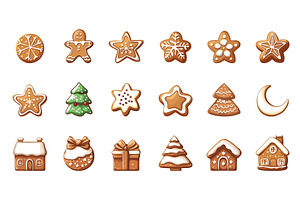 Gingerbread christmas cookies set, an Object Illustration by Valerie Bodnar