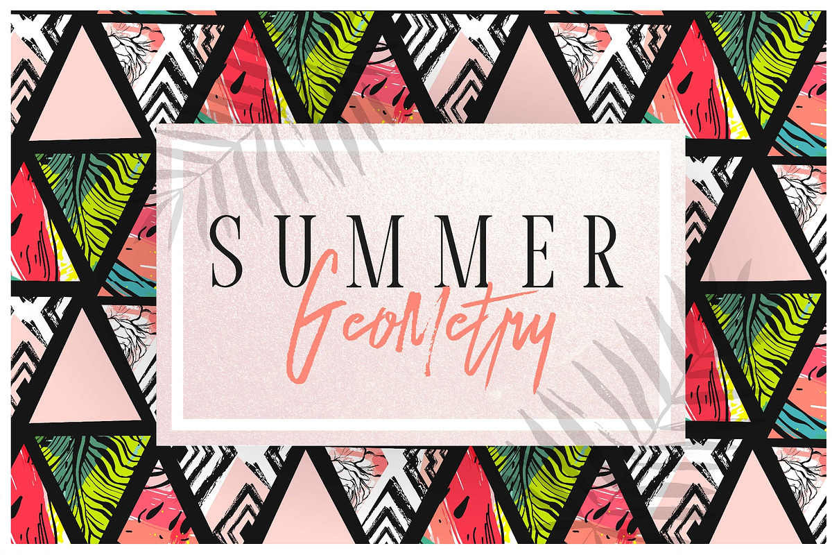 Summer geometry pattern set, a Pattern Graphic by Anastasy_helter (Photo 1 of 7)