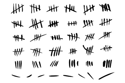 Crossed out tally marks. Black lines, an Object Illustration by Vectorbuum