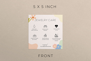 Jewelry Care Card For Canva Template