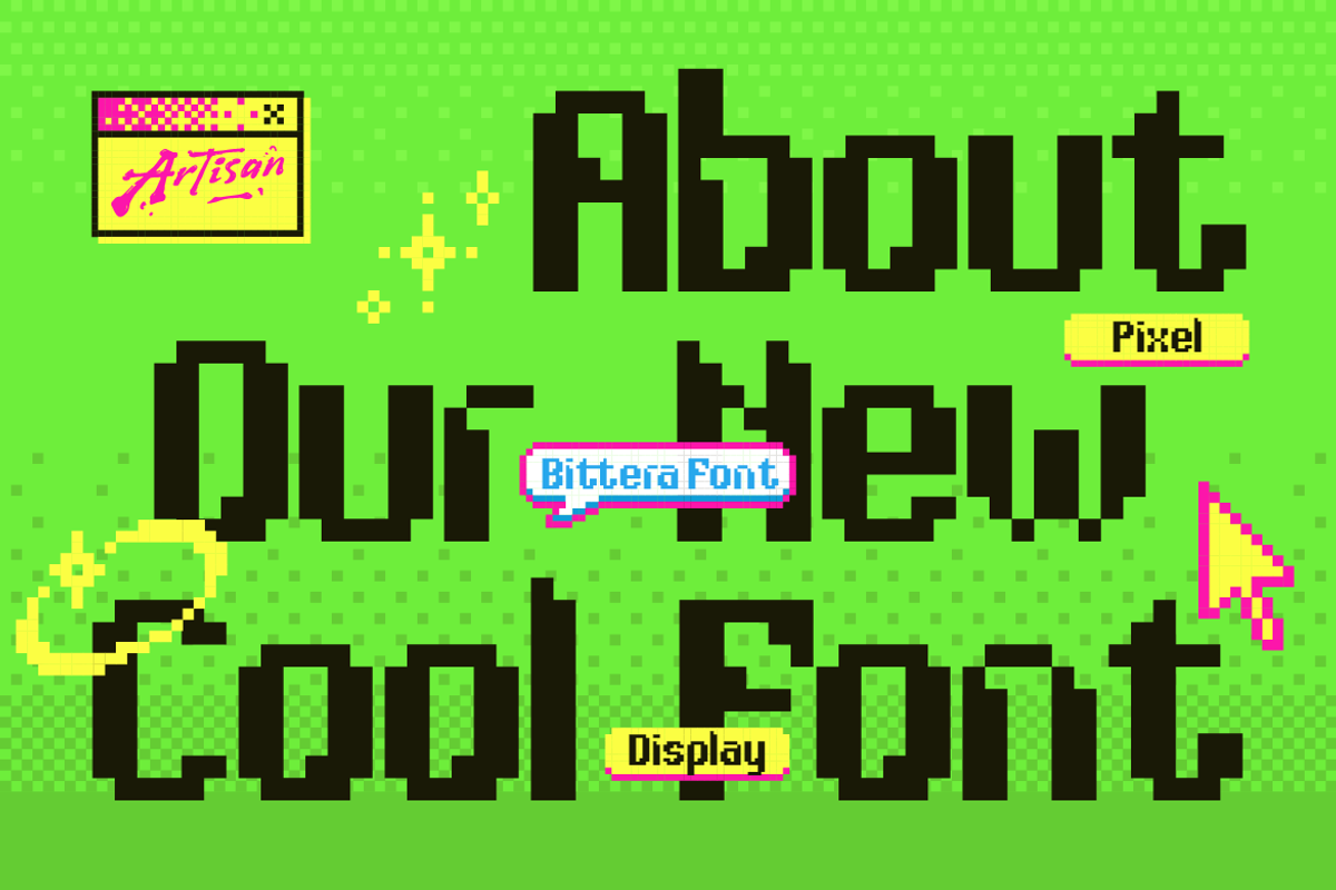 Bittera - Retro 8-bit Pixel, a Sans Serif Font by Artisan Themes (Photo 11 of 11)