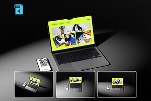 MacBook Pro Mockup Dark Scene