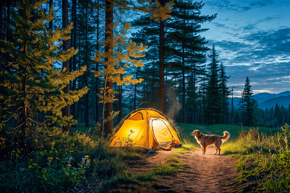Camping Dog Forest Adventures, an Animal Illustration by StockVerse Creative (Photo 2 of 4)