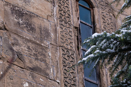 Old church wall with window in Tbilisi's downtown