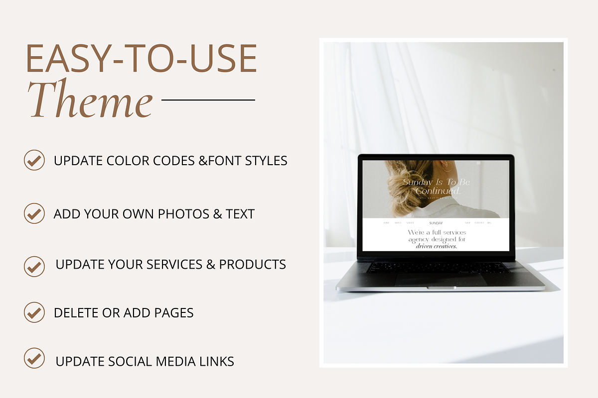 Wix Website Template | Sunday, a Wix Template by Turia Avenue (Photo 3 of 5)