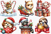 Christmas Animal Peeking Clipart, an Illustration by Canvas Craft (Thumbnail 4 of 8)