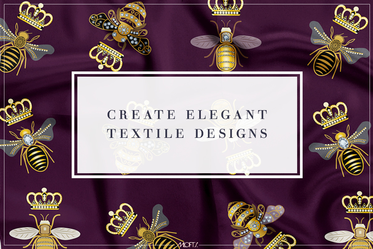 Queen Bees | Vector Pattern, a Pattern Graphic by AALofts Design (Photo 6 of 7)