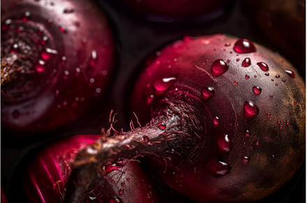 Beetroot half slice water drops, a Food & Drink Photo by Ylivdesign