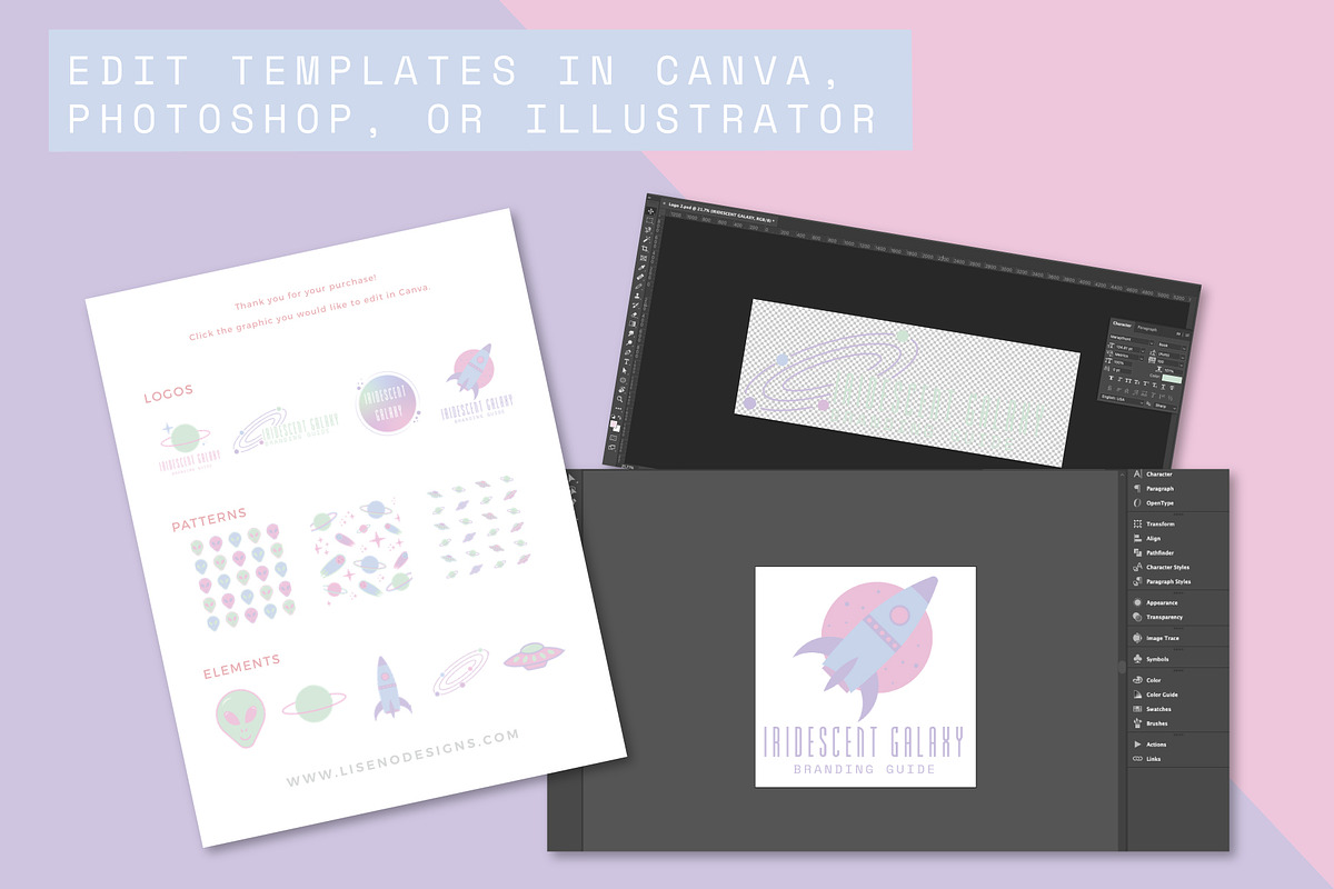 Pre-Made Brand: Iridescent Galaxy, a Social Media Template by Liseno Designs (Photo 3 of 4)