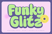 Funky Glitz Retro Bubble Font, a Serif Font by timelesstype.co (Thumbnail 1 of 20)
