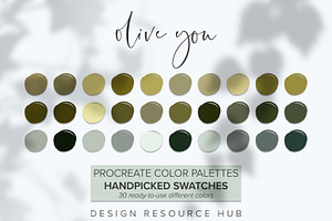 Olive You Procreate Palette