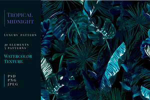 Tropical midnight patterns & motifs