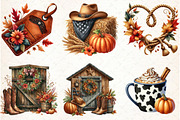 Cowboy Autumn Clipart, an Illustration by Libby Wishes (Thumbnail 3 of 7)
