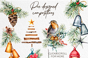 Christmas traditions Watercolor set, a Seasonal Illustration by Yuliya Derbisheva (Thumbnail 5 of 13)