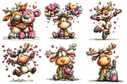 Funny Valentine Reindeer Clipart, an Illustration by Daily.Designs (Thumbnail 8 of 8)
