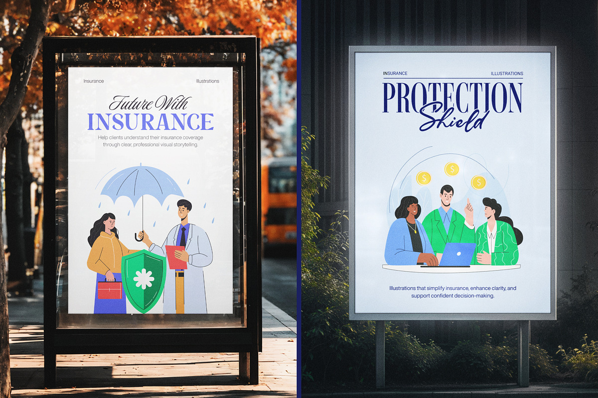 Insurance Illustration Art Set, a Finance Illustration by Creative Stall (Photo 4 of 9)