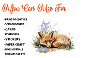 Watercolor Fox Meadow Clipart, an Illustration by CreationArt (Thumbnail 2 of 7)