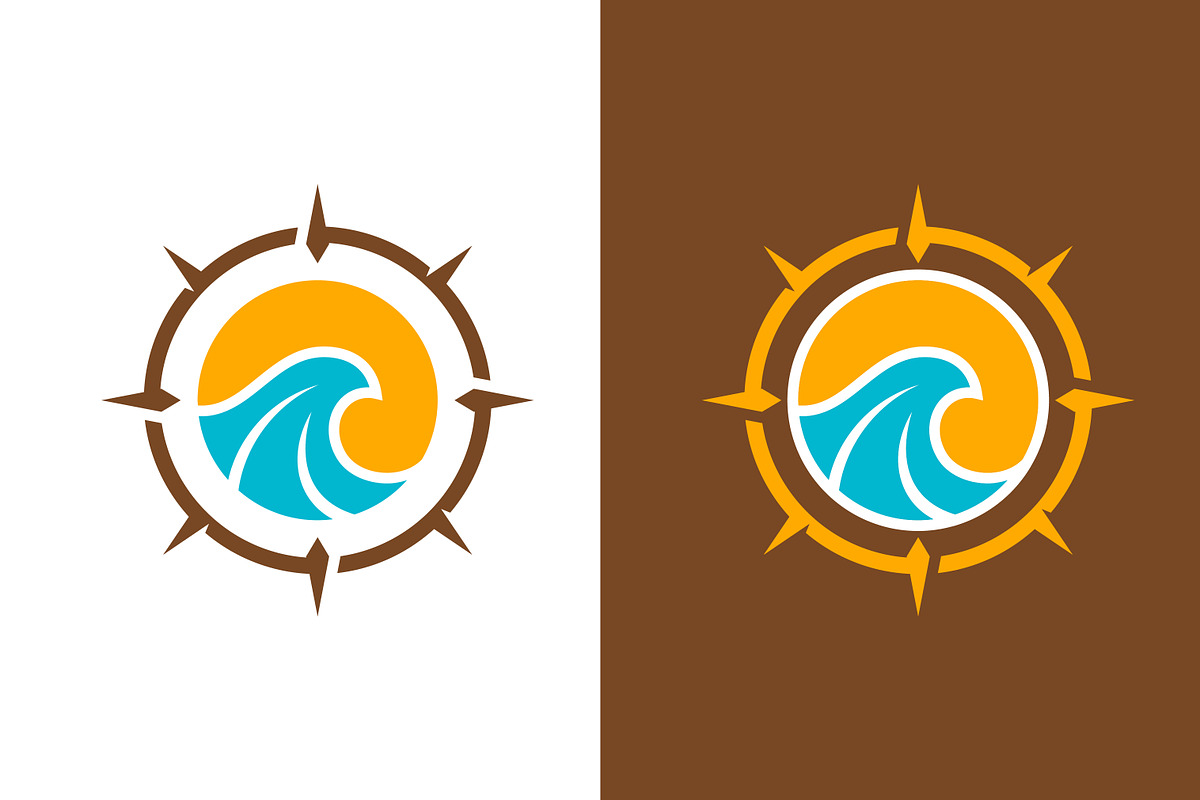 Wave Summer Logo with Compass Frame, a Branding & Logo Template by Signatoro (Photo 1 of 4)