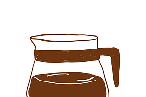 Pot Of Hot Coffee Icon Vector