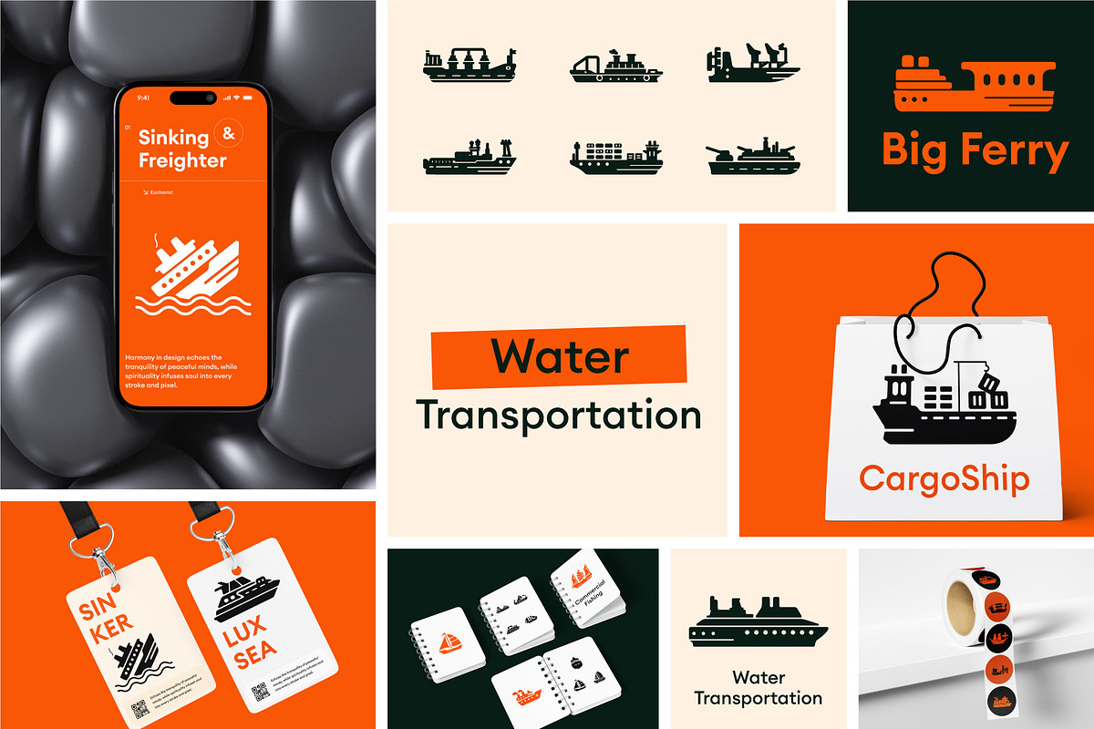 Water Transportation Icons, a Solid Icon by Prosymbols (Photo 5 of 6)