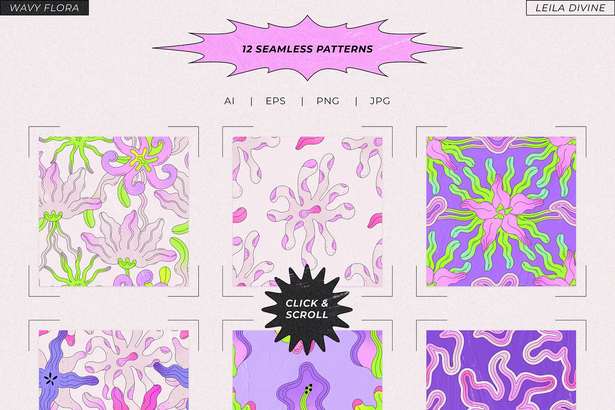 Wavy Flora - Flowers and Shapes, a Decorative Illustration by Leila Divine (Photo 11 of 15)