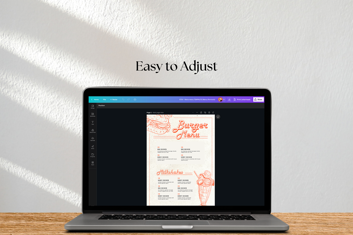 Retro Diner Menu Template I Canva, a Flyer Template by The Social Stuff (Photo 9 of 10)