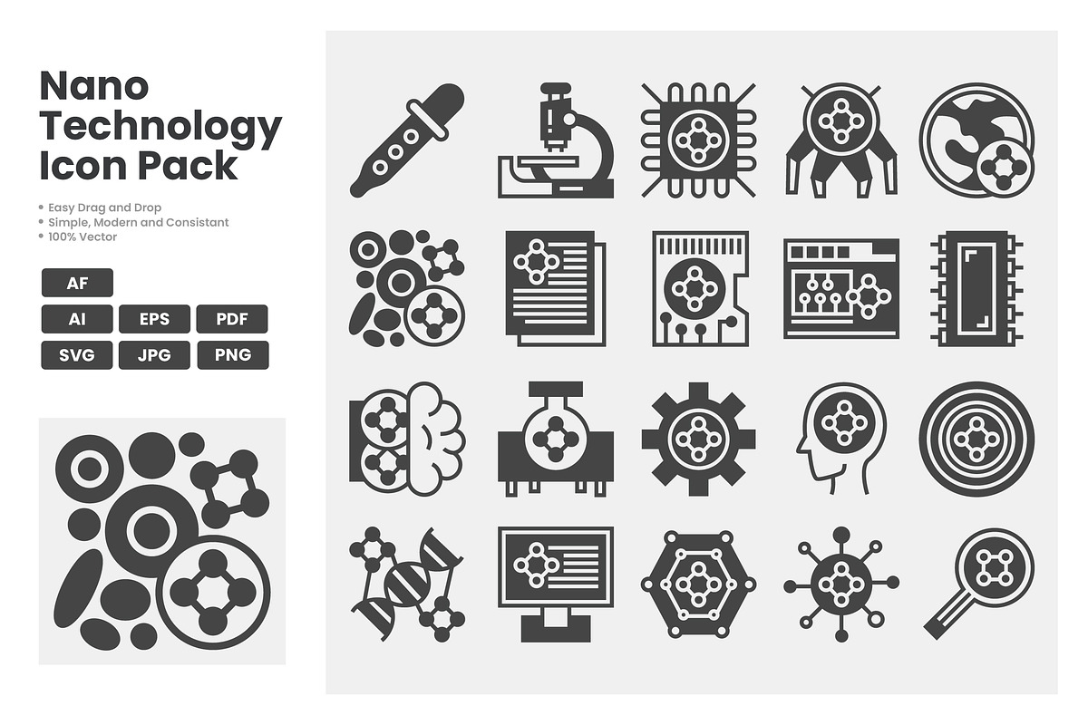 Nano Technology Icon Pack, a Solid Icon by erifqizeicon (Photo 2 of 3)