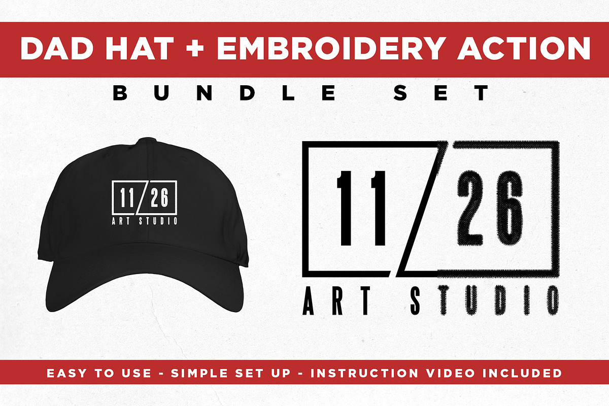 Dad Hat + Embroidery Action Bundle