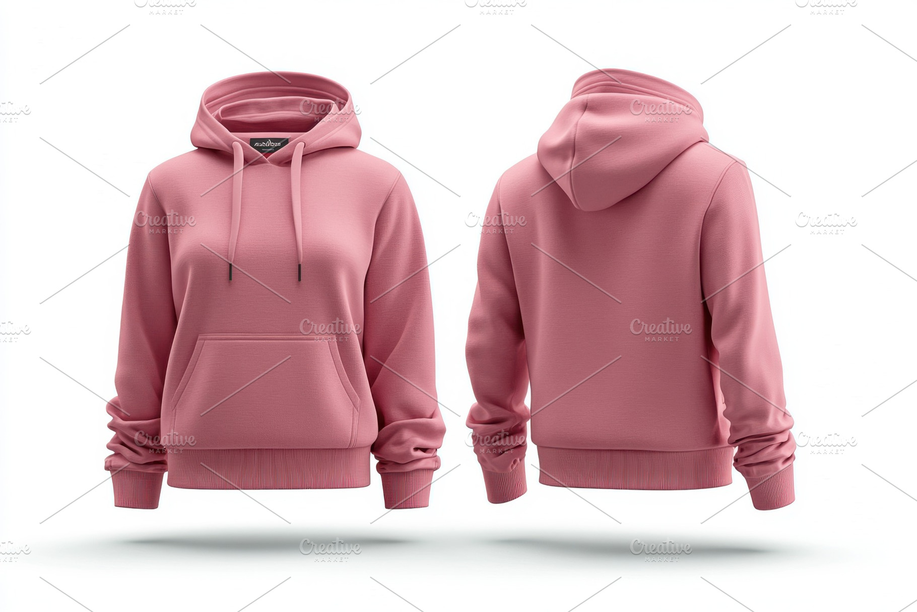 Pink Hoodie Front and Back View Styl, a Beauty & Fashion Photo by Pixeness Studio