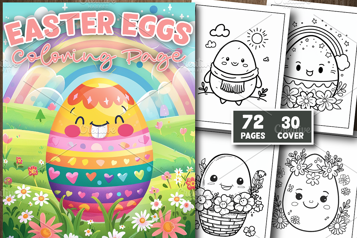 Easter Egg Coloring Book For Adults, a Seasonal Illustration by Design Station (Photo 1 of 5)