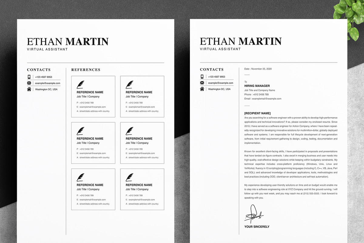 Simple Resume Template+Cover Letter
