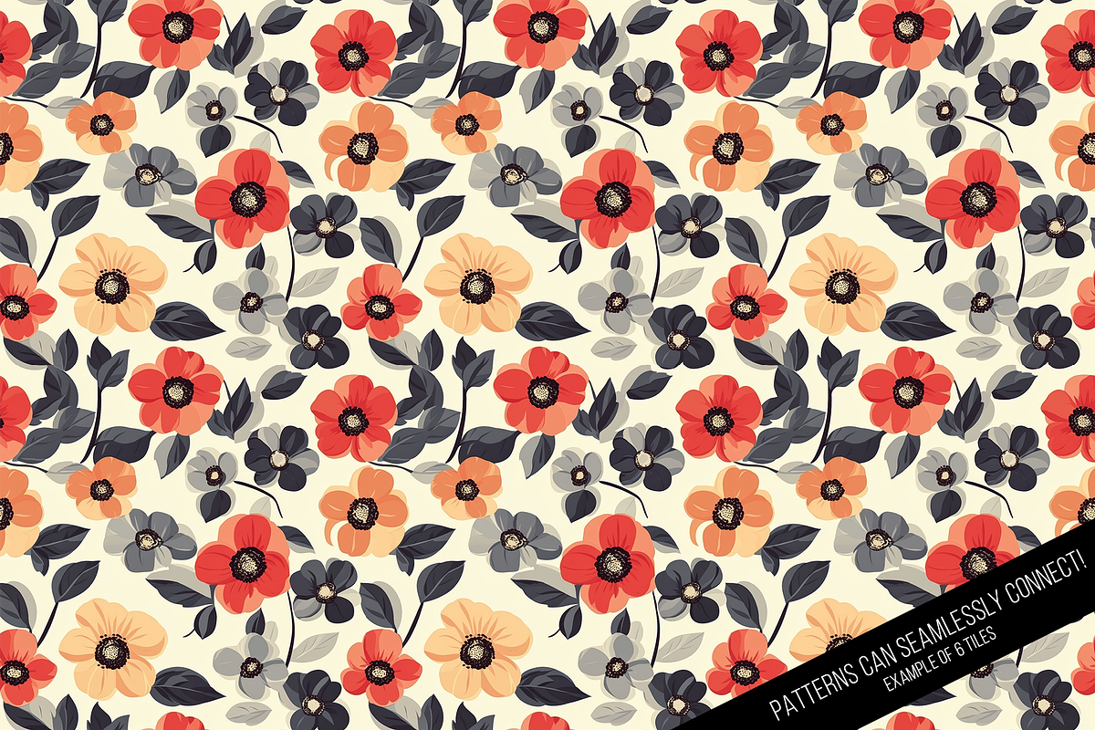 Seamless Retro Flowered Wallpaper, a Pattern Graphic by Chromolume Studio (Photo 15 of 15)