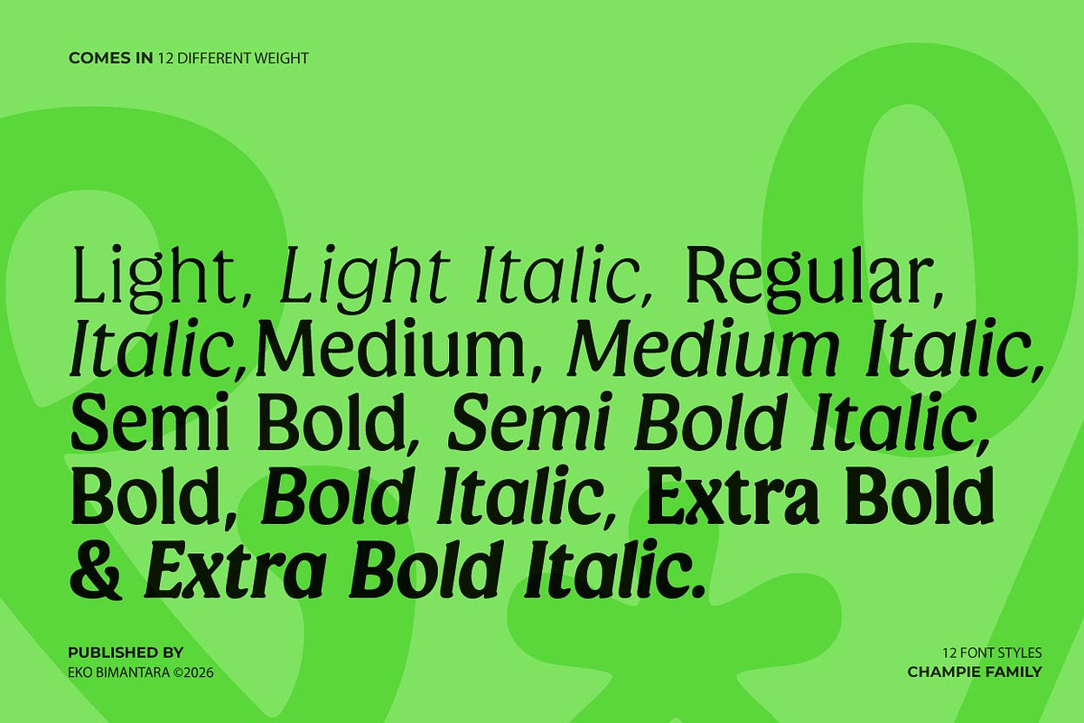 Champie; Soft Serif Font Family, a Serif Font by Eko Bimantara (Photo 4 of 13)
