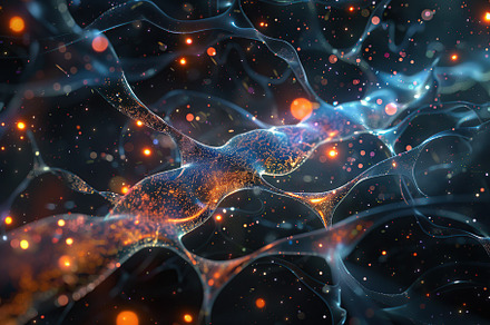 Human brain with neural connection on dark background, an Abstract Photo by AlyaAnd