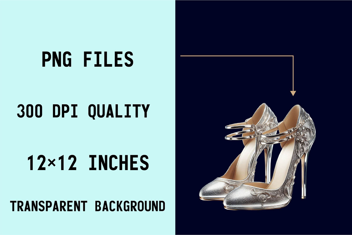 Silver Luxury Heels  Sublimation Cl, an Illustration by SVGArt (Photo 8 of 8)