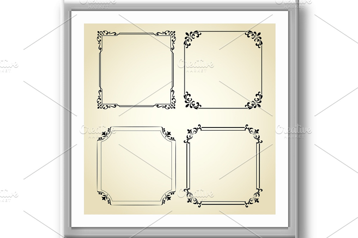 Vintage set of decorative frames, a Pattern Graphic by RODINA (Photo 3 of 3)