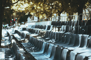 Empty Outdoor Grandstand Seats, an Industrial Photo by SkyNext