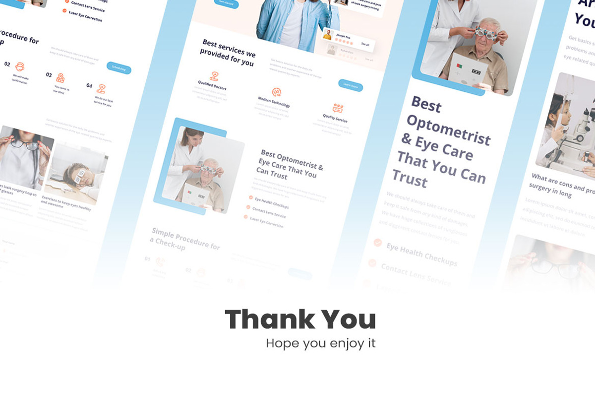 Optometrist & eye care Web Design, a Wireframe Template by INSPR STD (Photo 6 of 6)
