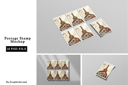 Postage Stamp Mockup, a Product Mockup by graphicsecond