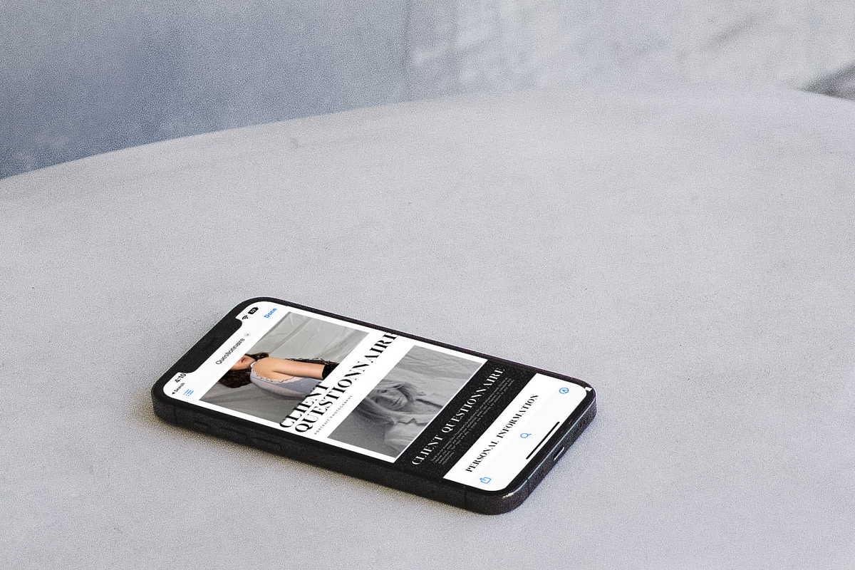 Photography Client Questionnaire, a Marketing Template by Blush Created (Photo 6 of 10)